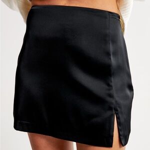 Abercrombie & Fitch Black Satin Mini Skort